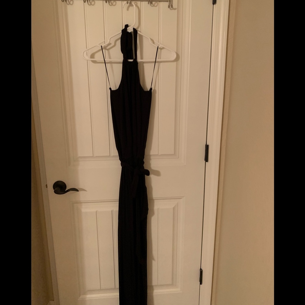 Calson black halter maxi dress